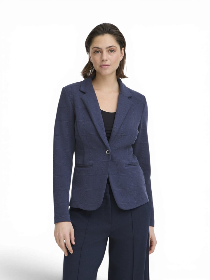 Blauwe blazer structuur Kate Ichi