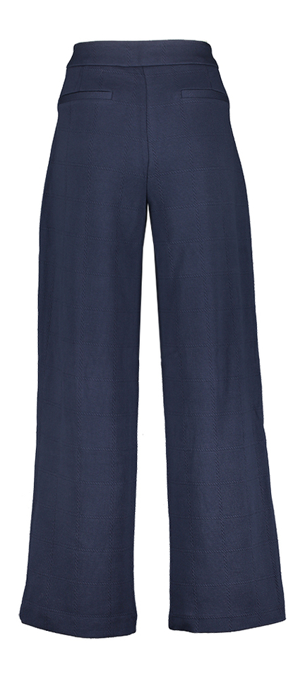 Donkerbelauwe broek met structuur Kate Ichi 