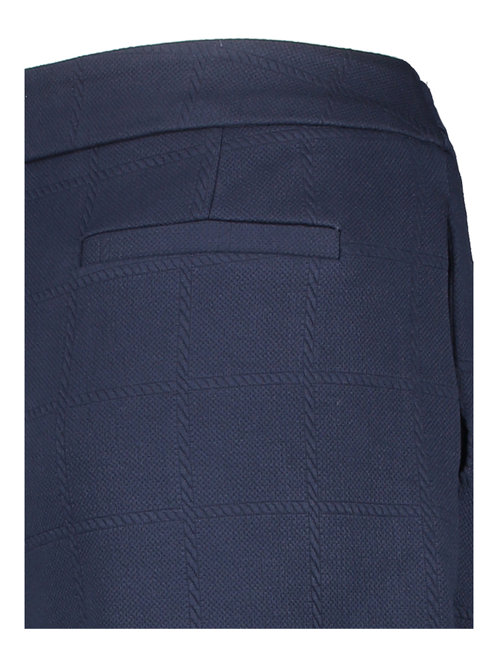 Donkerbelauwe broek met structuur Kate Ichi 
