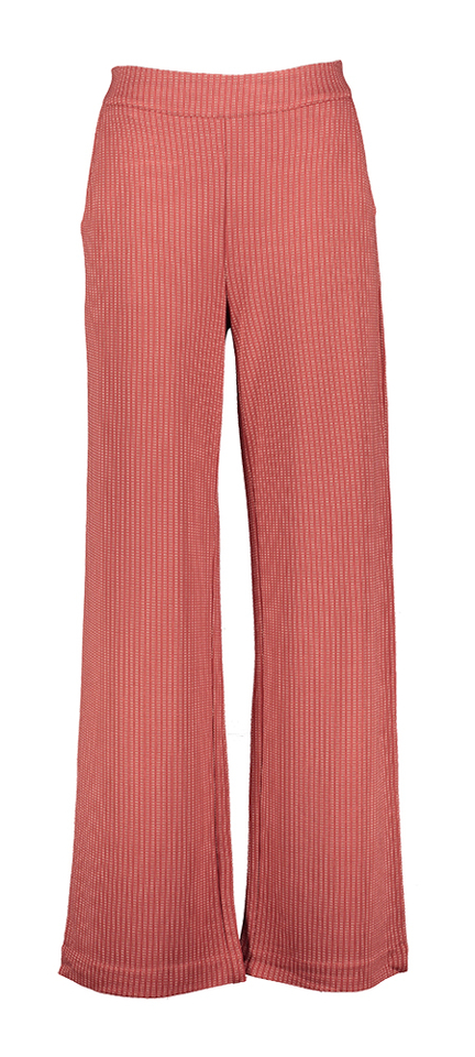 Rode wijdvallende broek met streepjes print Ruti Ichi