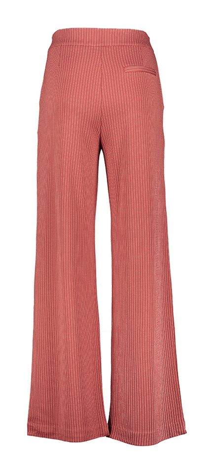 Rode wijdvallende broek met streepjes print Ruti Ichi