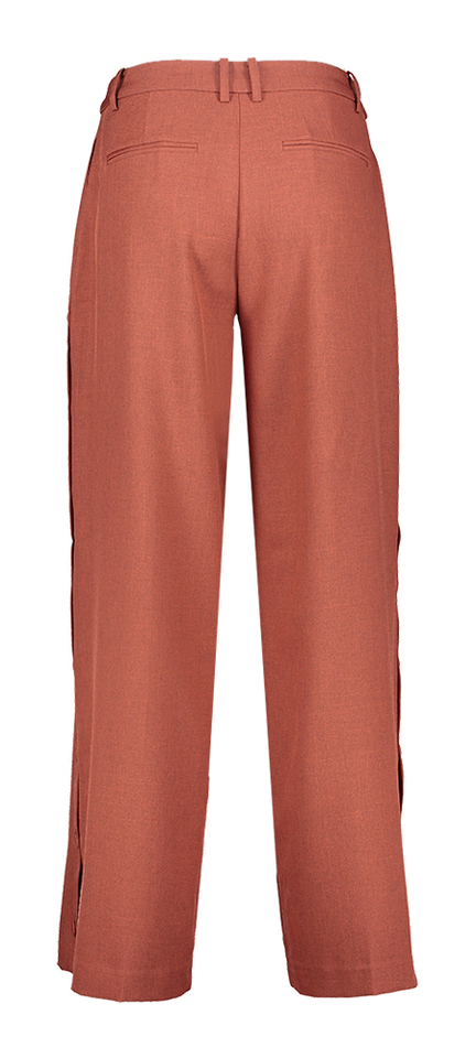 Rode broek met knoopdetail aan zijkanten Lexi Ichi