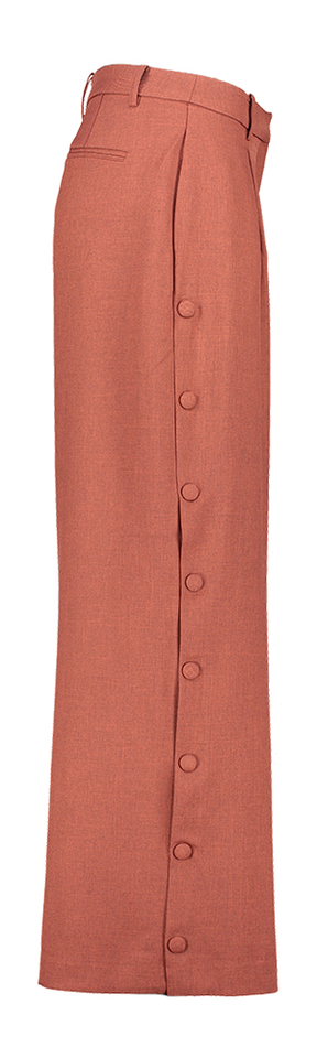 Rode broek met knoopdetail aan zijkanten Lexi Ichi