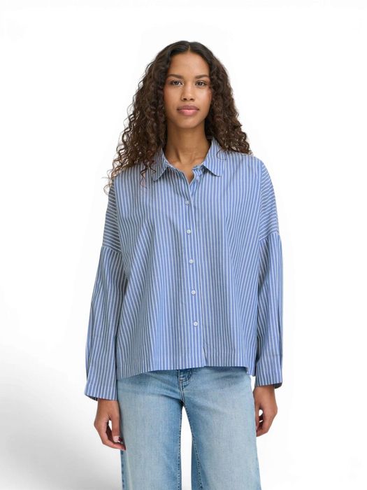 Blauw gestreepte oversized bloes Giley Ichi