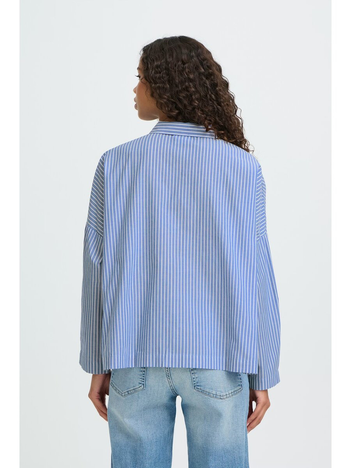 Blauw gestreepte oversized bloes Giley Ichi 