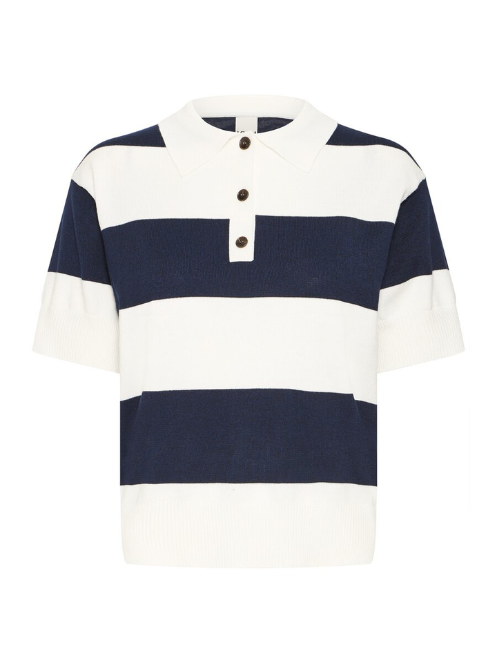 Blauwe gestreepte polo korte mouw Luls polo Ichi