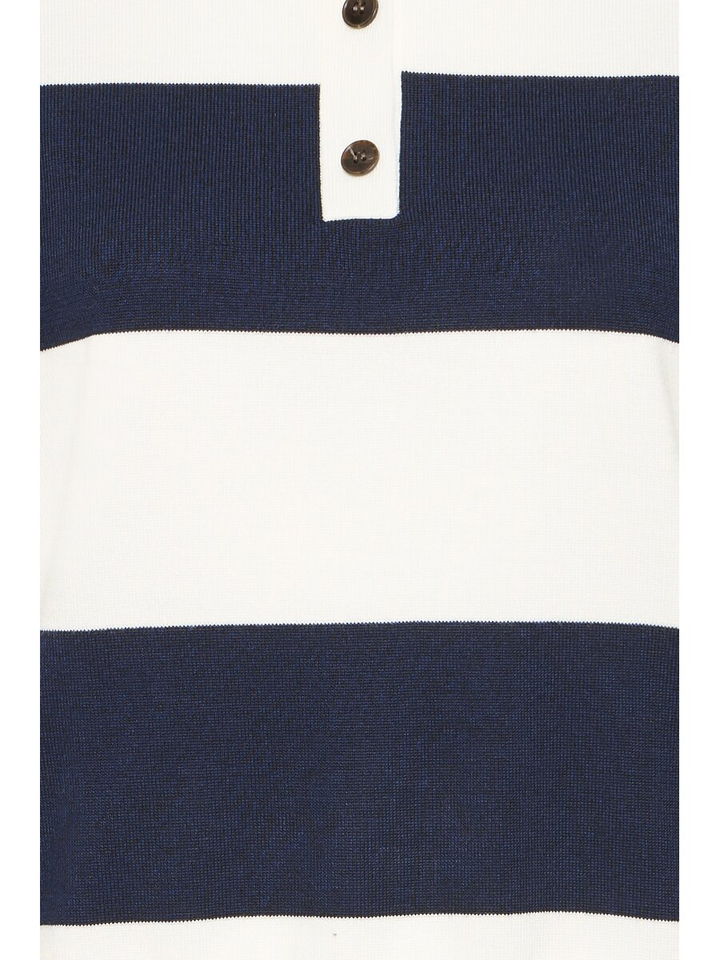 Blauwe gestreepte polo korte mouw Luls polo Ichi