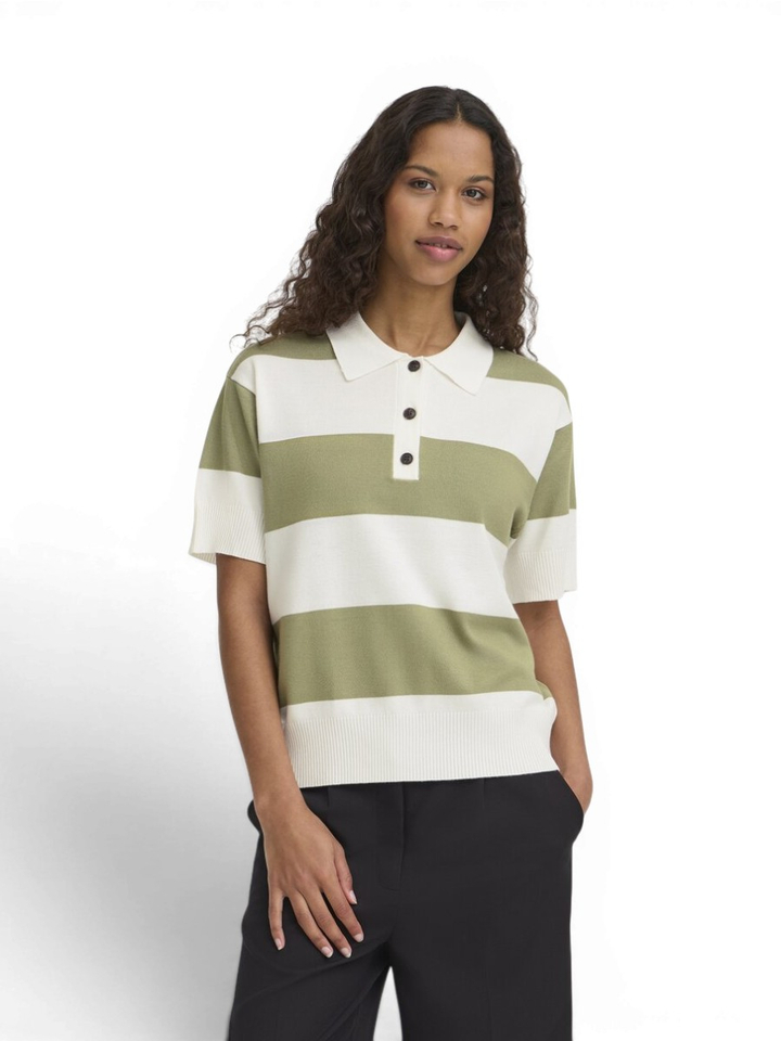 Groene gestreepte polo korte mouw Luls polo Ichi