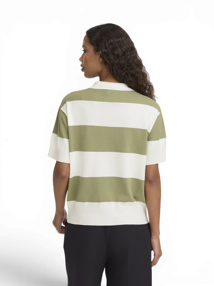 Groene gestreepte polo korte mouw Luls polo Ichi