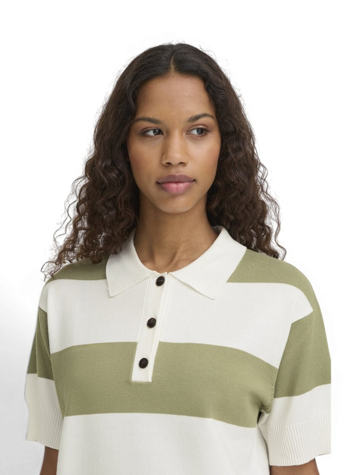 Groene gestreepte polo korte mouw Luls polo Ichi