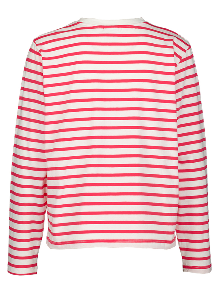 Roze gestreepte t-shirt Mira Loose Ichi