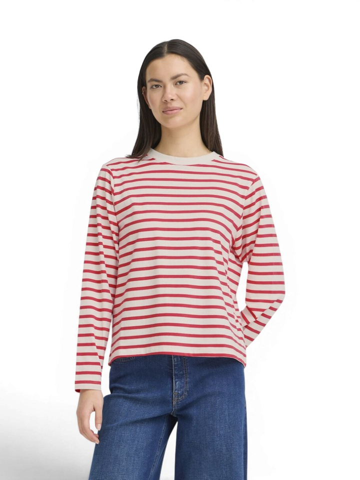 Roze gestreepte t-shirt Mira Loose Ichi