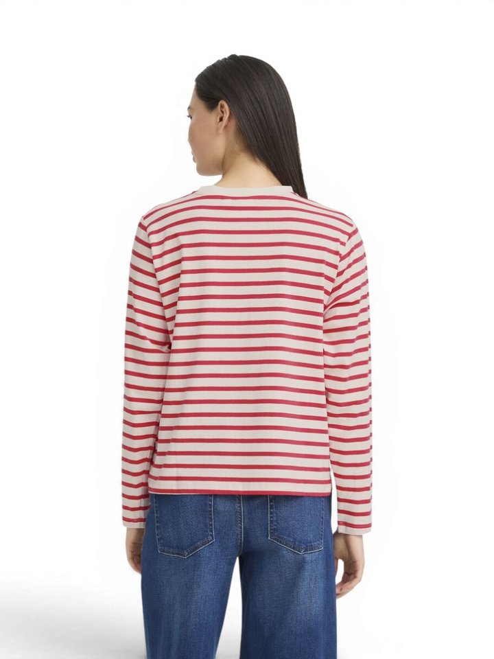 Roze gestreepte t-shirt Mira Loose Ichi