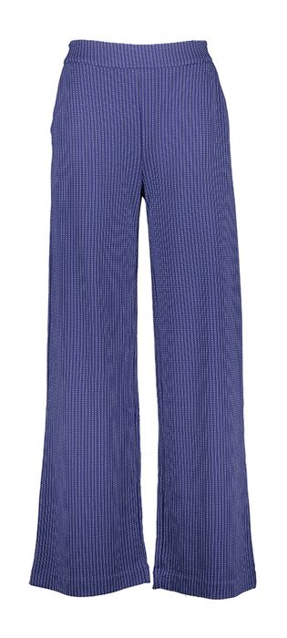 Blauwe wijdvallende broek met streepjes print Ruti Ichi