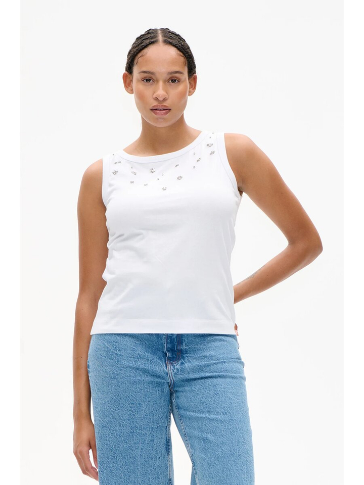Witte top met strass detail Joline Baum Und Pferdgarten
