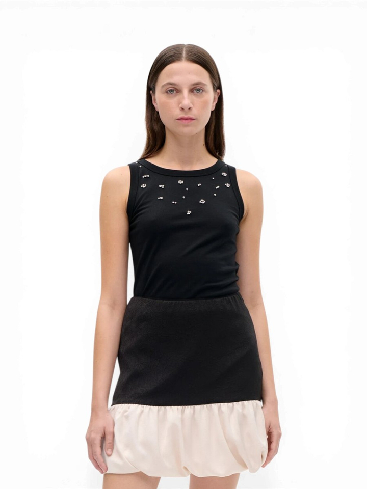 Zwarte top met studs Joline Baum Und Pherdgarten