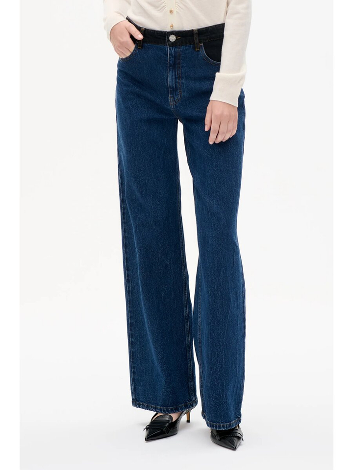 Donkerblauwe jeans met zwarte jeans taille Baum und Pferdgarten