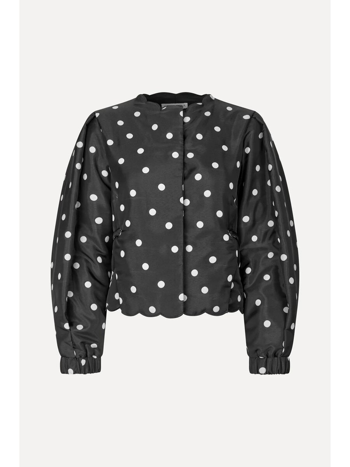 Zwarte bloes met bolletjes print Stine Goya