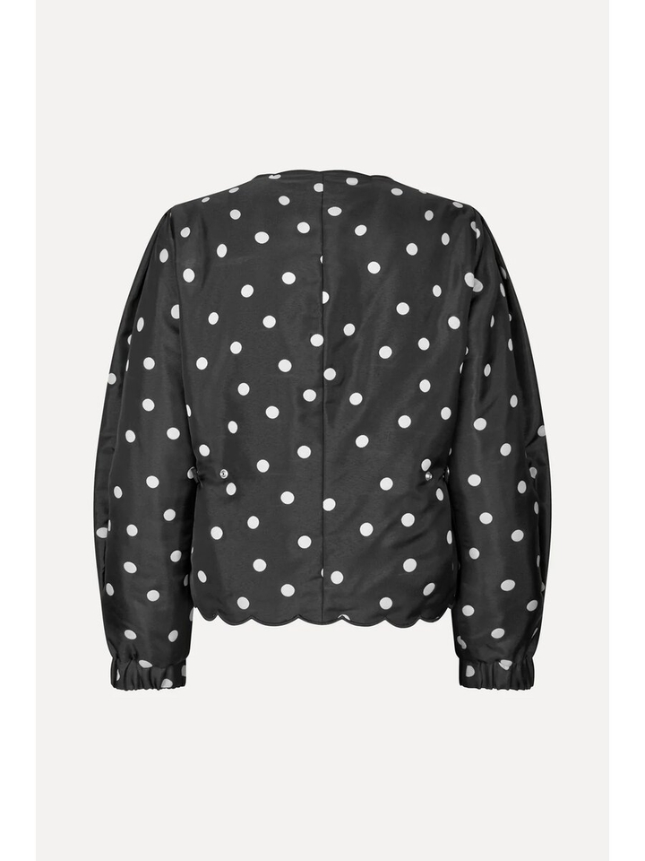 Zwarte bloes met bolletjes print Stine Goya