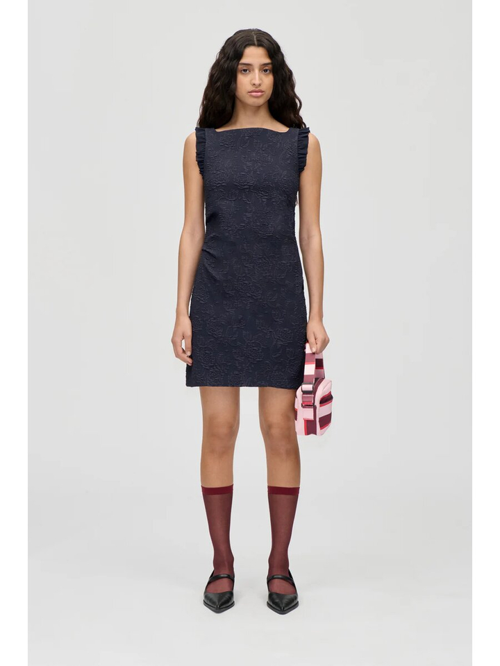 Zwarte jurk met bloemen print Stine Goya 