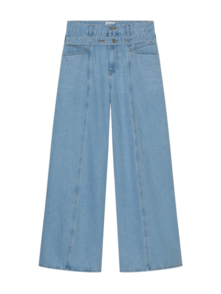 Lichtblauwe wide leg jeans met riem Closed 