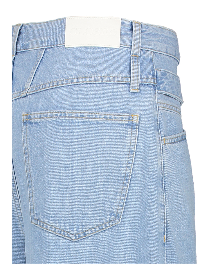Lichtblauwe wide leg jeans met riem Closed 