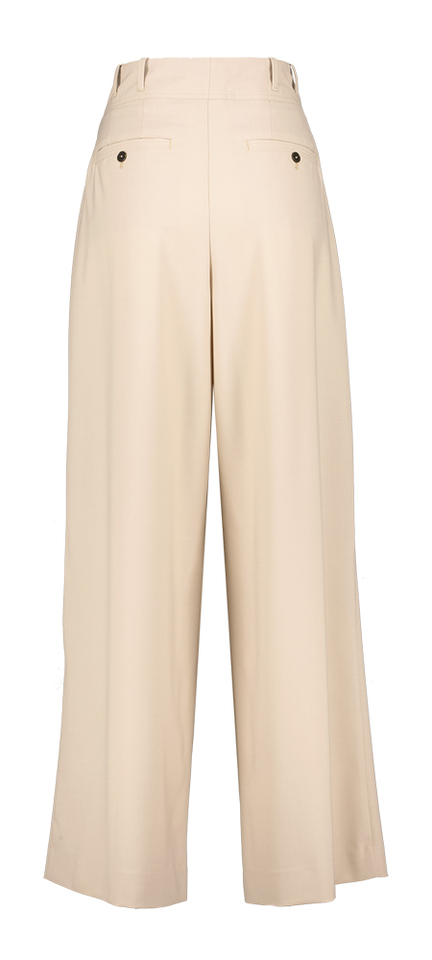 Beige wijde broek met bandplooi Closed
