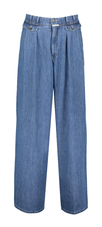 Blauwe loose fit jeans met bandplooi Closed