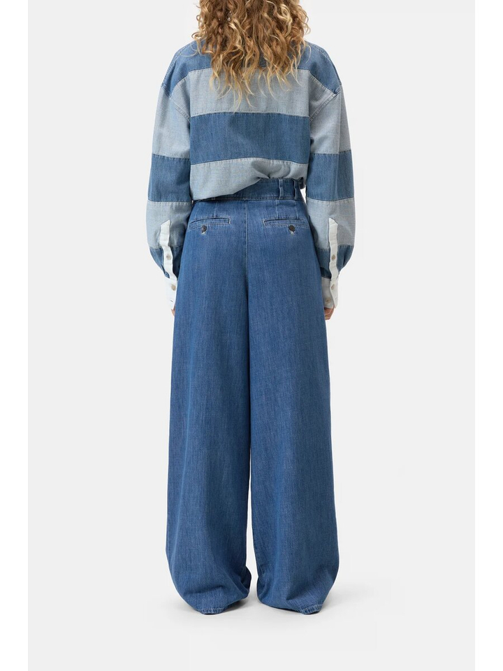 Blauwe loose fit jeans met bandplooi Closed