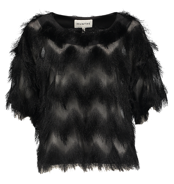 Zwarte sierlijke blouse Rossi Munthe