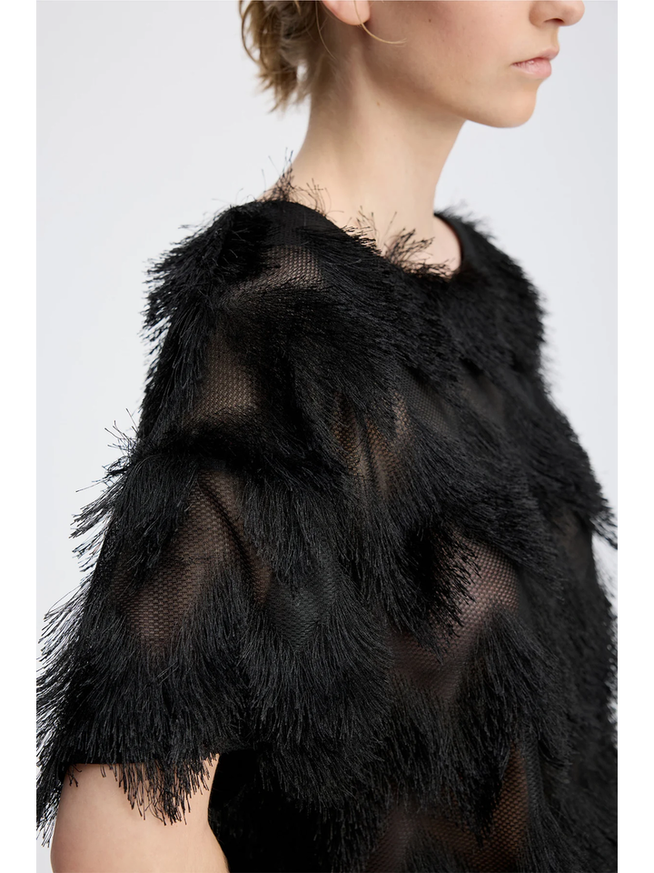 Zwarte sierlijke blouse Rossi Munthe