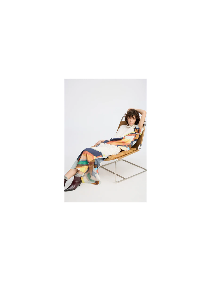 Beige blouse met multi-color detail Roger Munthe 