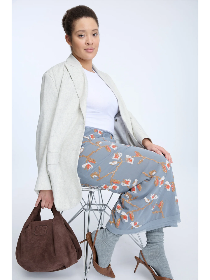 Grijze rok met pailliet Omi Munthe