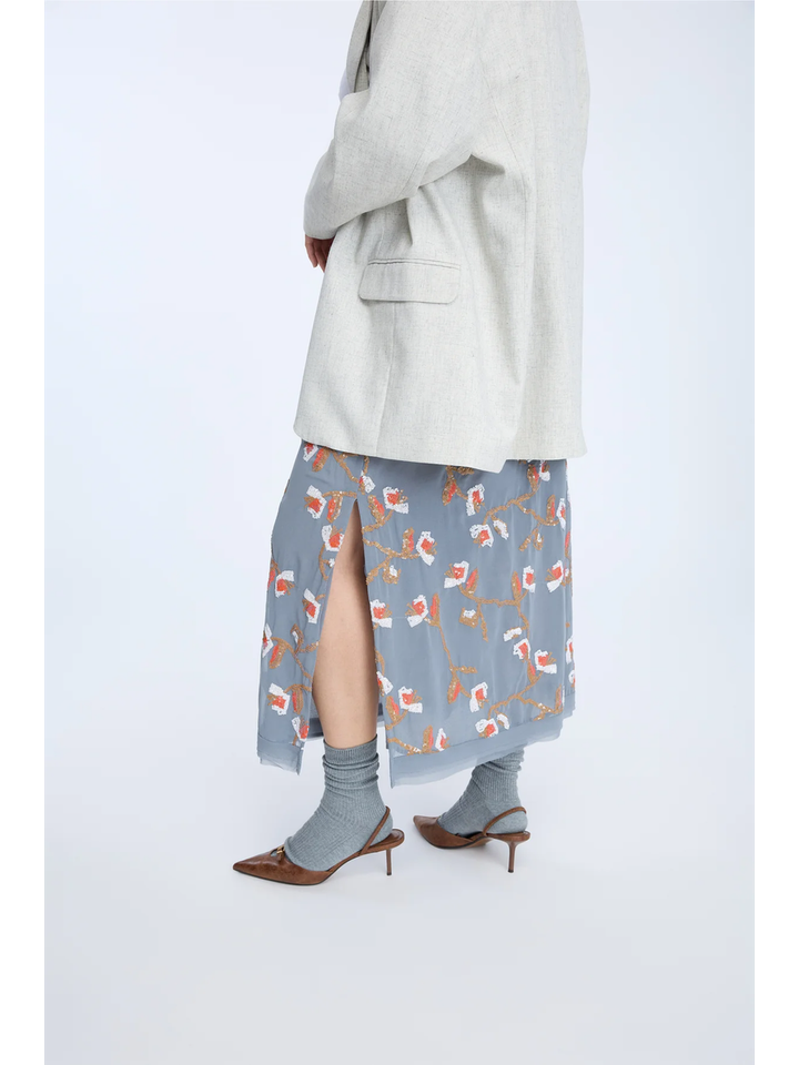 Grijze rok met pailliet Omi Munthe