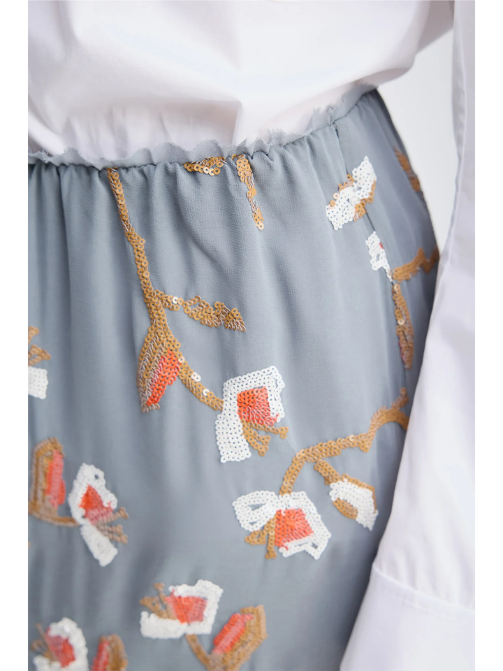 Grijze rok met pailliet Omi Munthe