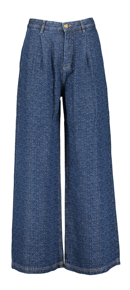Blauwe loose fit jeans met print Ronan Munthe 