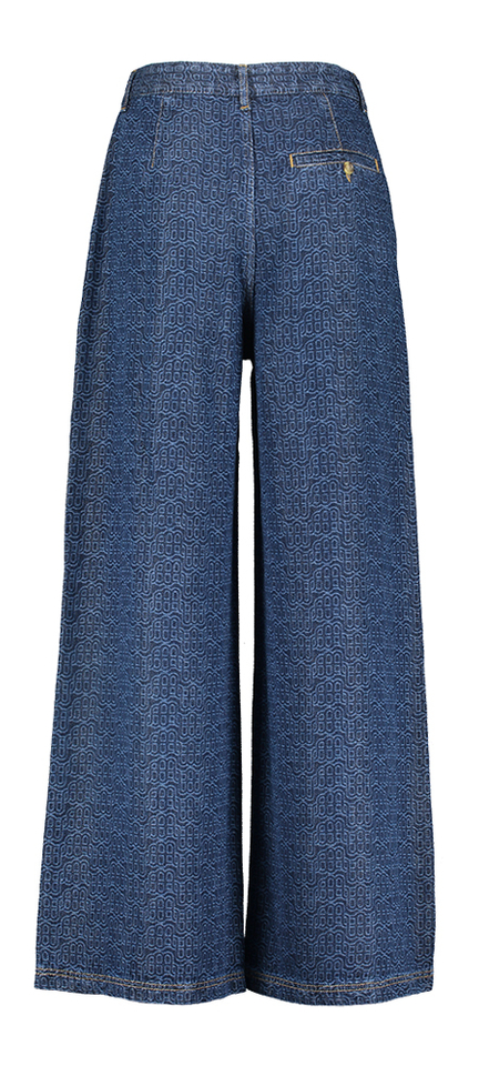 Blauwe loose fit jeans met print Ronan Munthe 