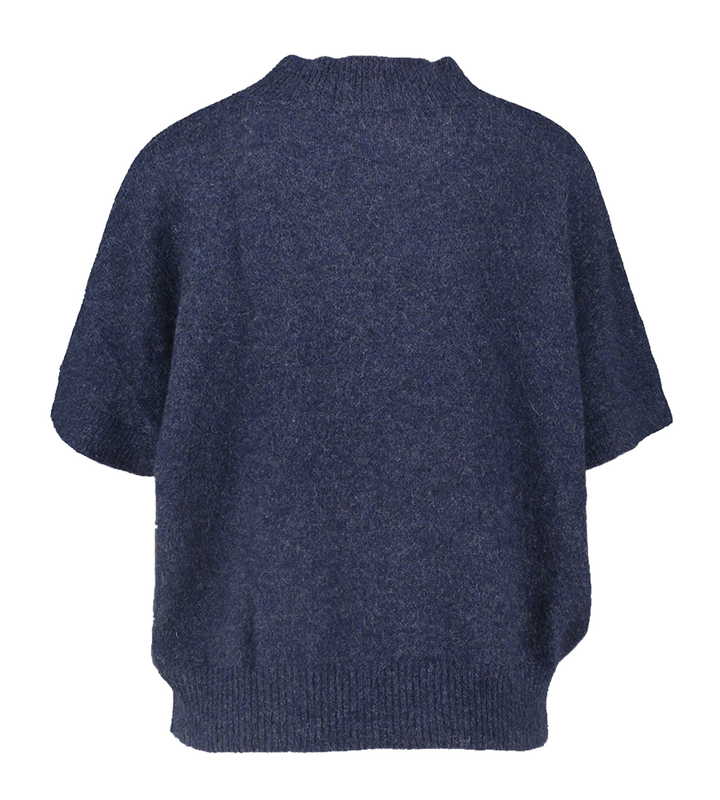 Donkerblauwe trui met korte mouw Doanne Six