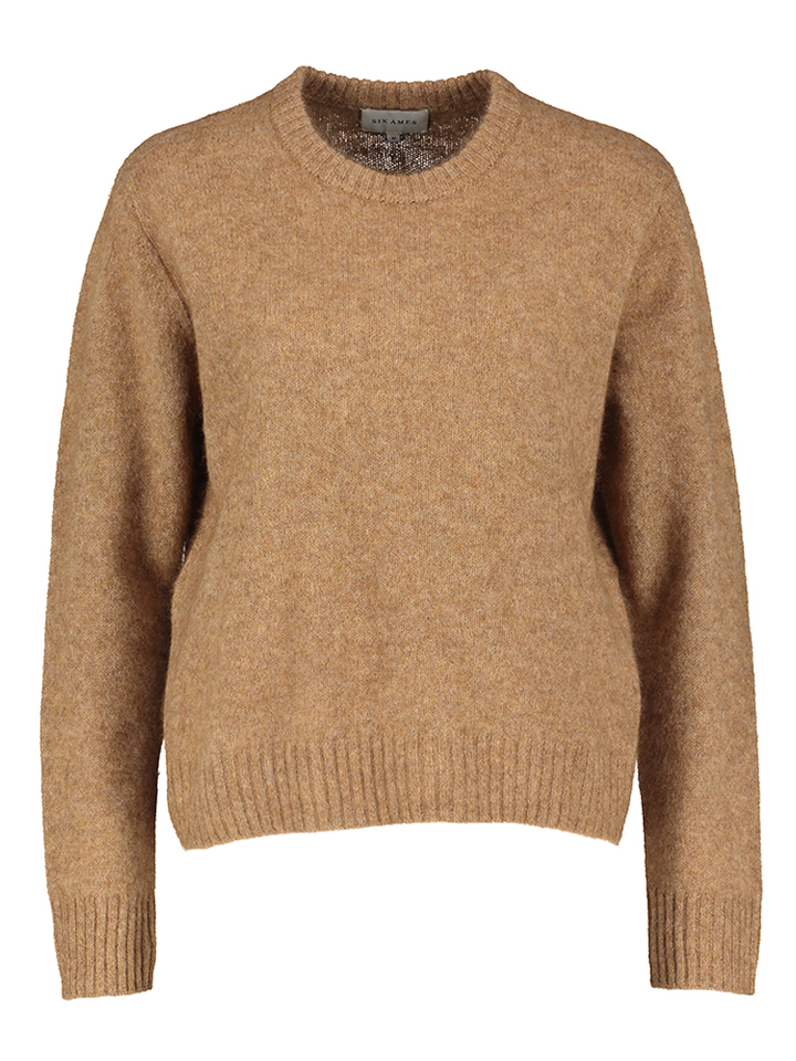 Bruine casual trui met ronde hals Lily Six 