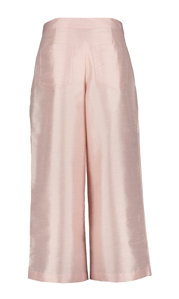 Pale pink cropped broek met bandplooi Stella Nova