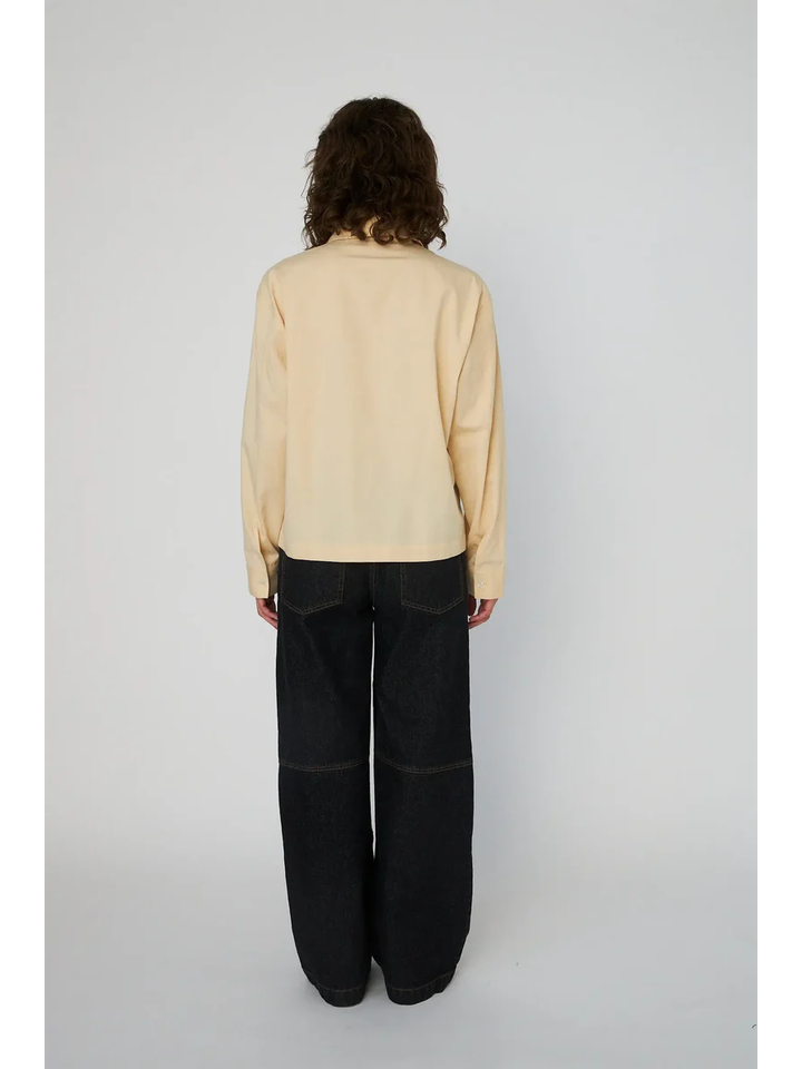 Creme kleurige katoenen bloes met strass detail Stella Nova