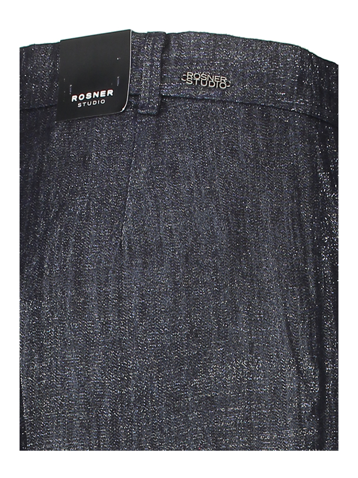 Blauwe broek met glitter Mara Wide Leg Rosner 