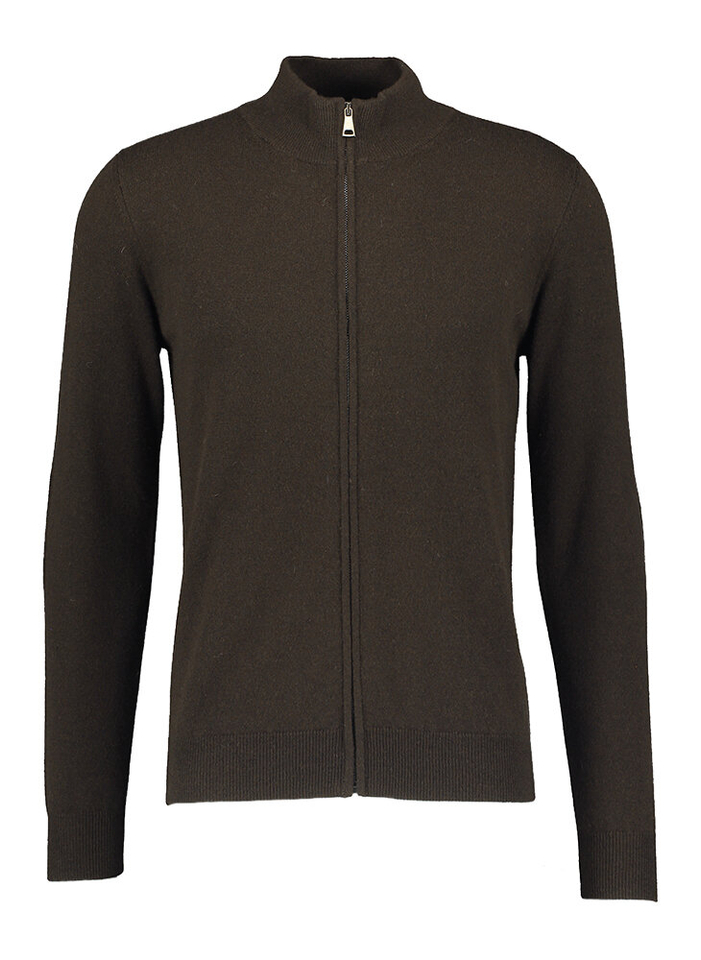 Bruine gilet met rits Altobello 