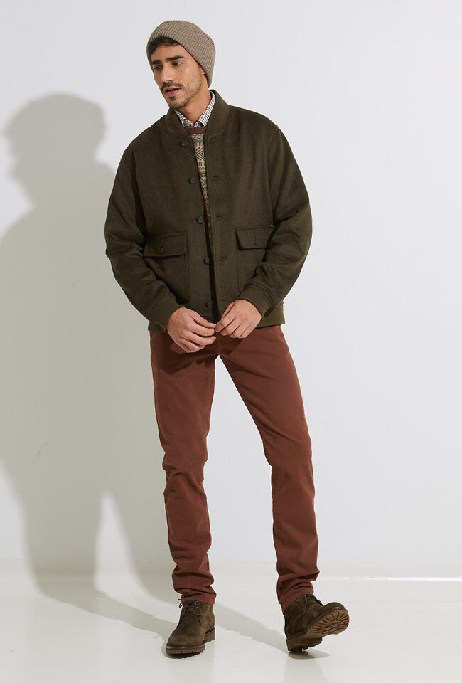 Bordeaux kleurige chino slim fit  Atelier Noterman