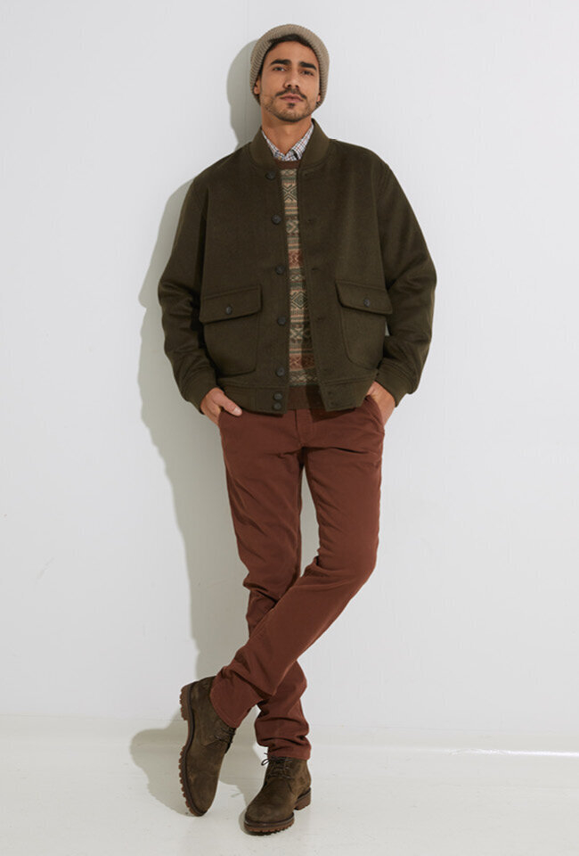 Bordeaux kleurige chino slim fit  Atelier Noterman