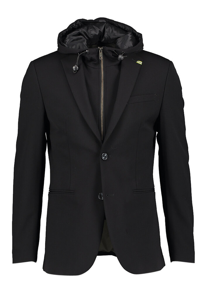Zwarte blazer met afneembare binnenrits Sergio Benvenuto