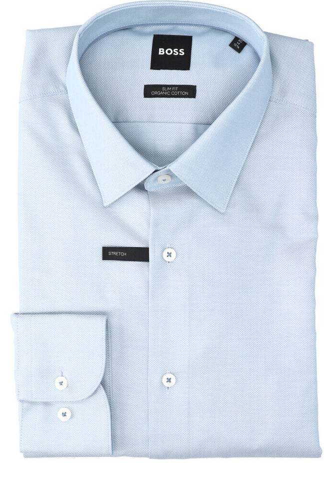 Open purple katoenen hemd ( regular fit) met strepen en lange mouwen Hugo Boss