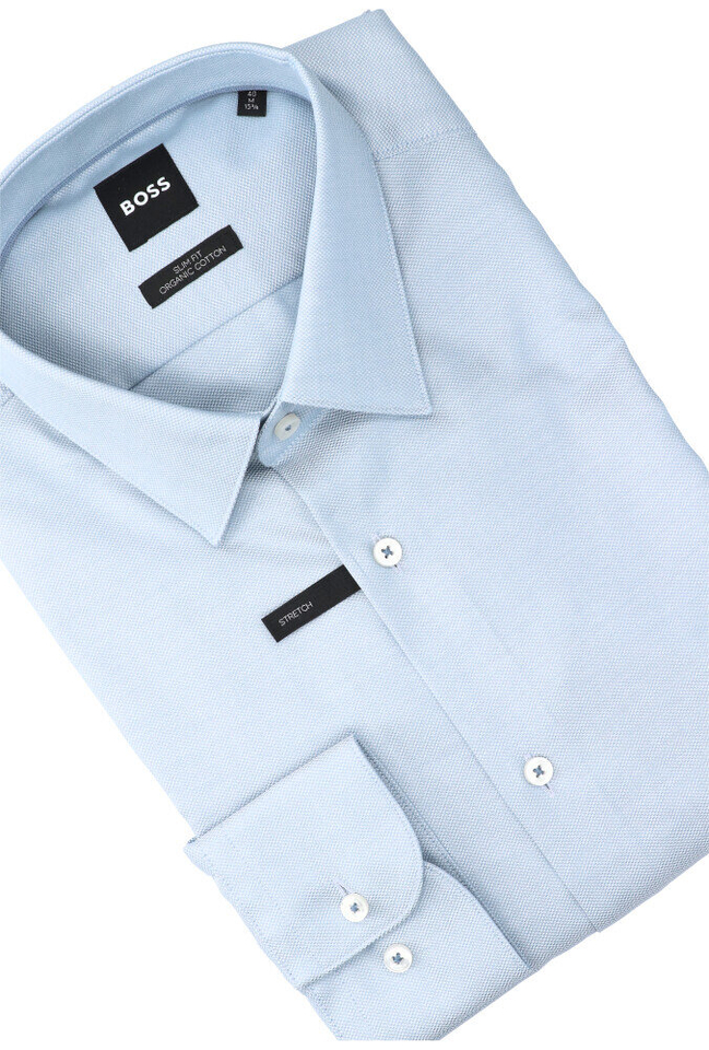 Open purple katoenen hemd ( regular fit) met strepen en lange mouwen Hugo Boss