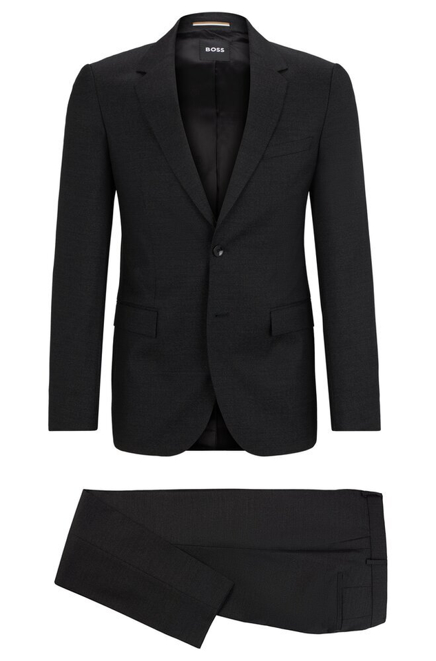 2-delig zwartkleurig kostuum met witte schakkering Houston Hugo Boss