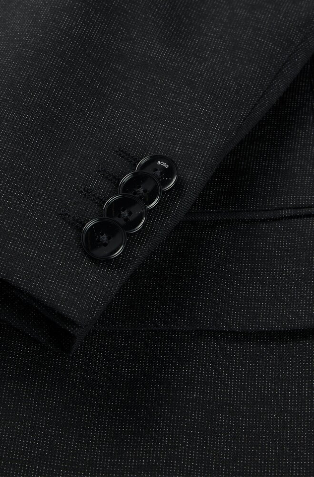 2-delig zwartkleurig kostuum met witte schakkering Houston Hugo Boss